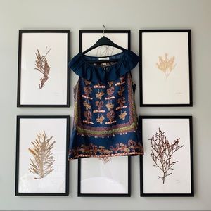 Anthropologie Portrait of a Girl Silk Blouse Sz 2